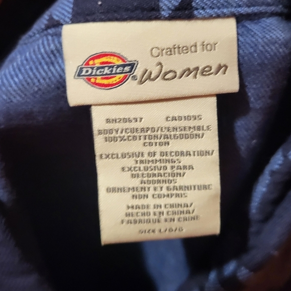 Dickies Womens Blue Aztec Western Style Button Up Long Sleeve Shirt Size Large - Picture 4 of 4